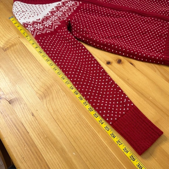 Sweater Large Tall Fair Isle Nordic Scandi Preppy Holiday Festive Apres Ski Zip - Picture 4 of 10